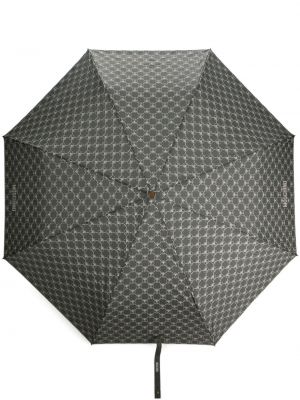 Šedý deštník s potiskem Moschino