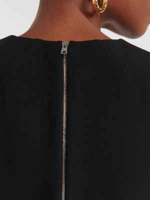 Rochie midi cu croială ajustată Victoria Beckham negru