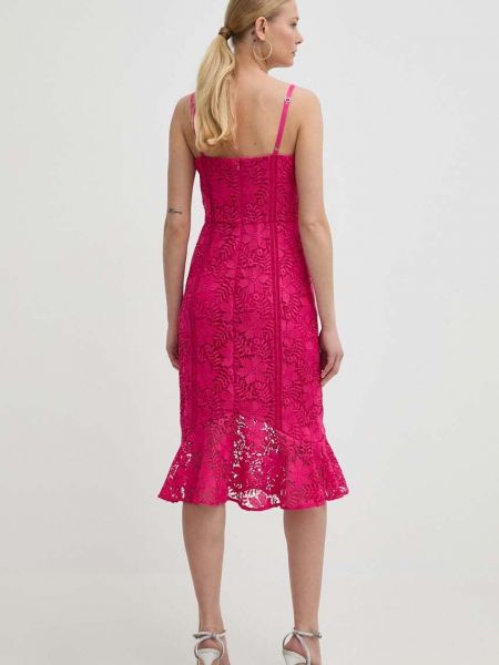 Sukienka mini dopasowana Guess różowa