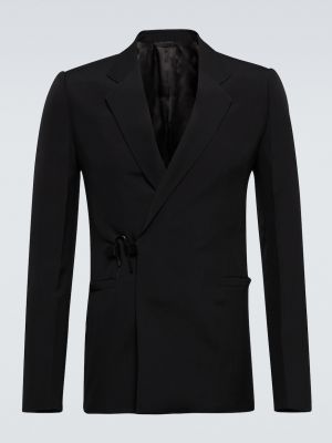 Пиджак облегающего кроя из технической шерсти Givenchy черный