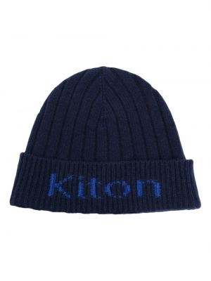 Kašmírová čiapka Kiton modrá