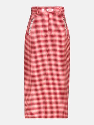 Vlnená dlhá sukňa Miu Miu červená