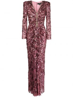 Robe de soirée à paillettes Jenny Packham rose