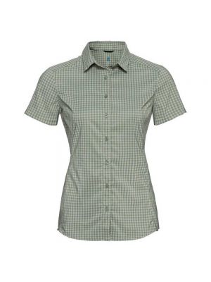 Клетчатая рубашка с коротким рукавом Odlo зеленая