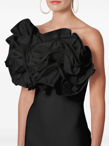 Gėlėtas suknele kokteiline Carolina Herrera juoda