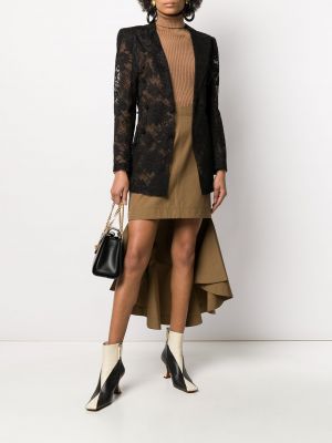Falda con volantes asimétrica Givenchy marrón