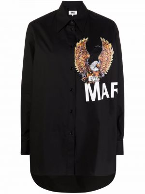 Camisa con estampado Mm6 Maison Margiela negro