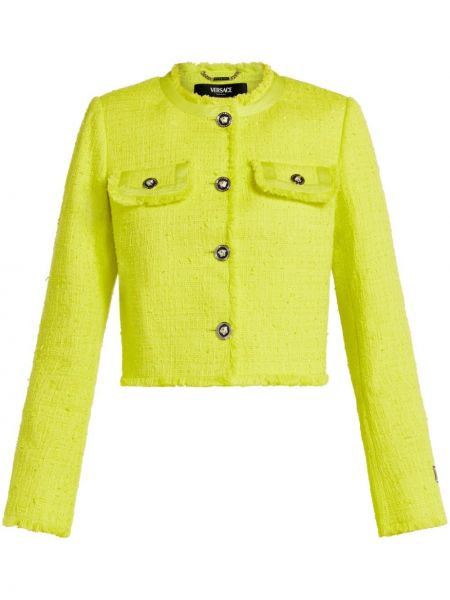 Μπουφάν με κουμπιά tweed Versace κίτρινο