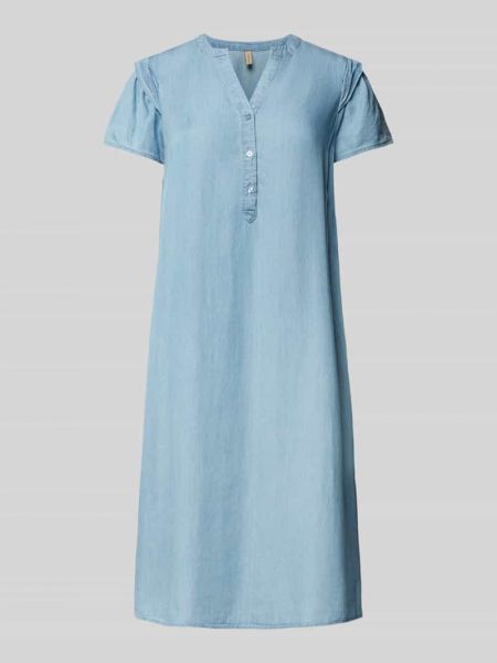 Sukienka midi z dekoltem w serek Soyaconcept niebieski