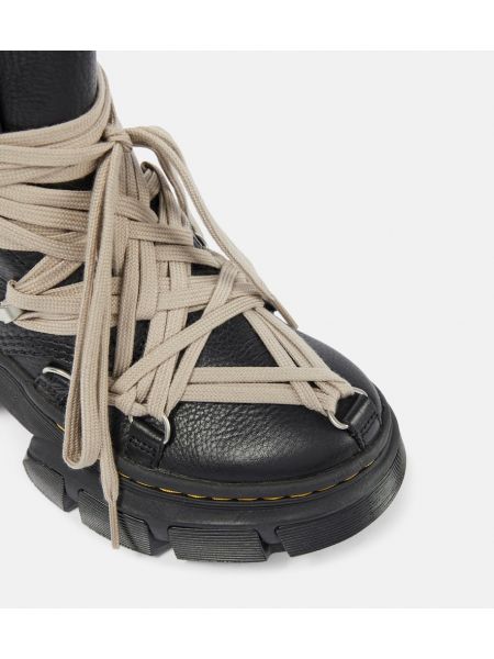 Nėriniuotos iš natūralios odos auliniai batai su raišteliais Rick Owens juoda