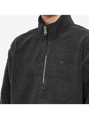 Флисовый свитер на молнии Adidas черный