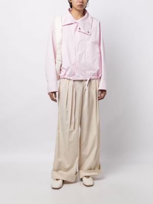 Oversized bavlněná bunda Lemaire růžová