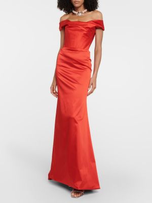 Drapiruotas maksi suknelė satininis Vivienne Westwood raudona