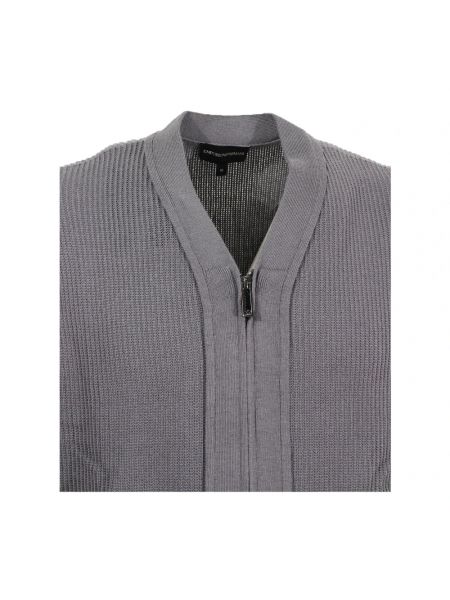 Chaqueta de lana de algodón Emporio Armani gris