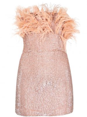Sukienka mini w piórka Retrofete różowa