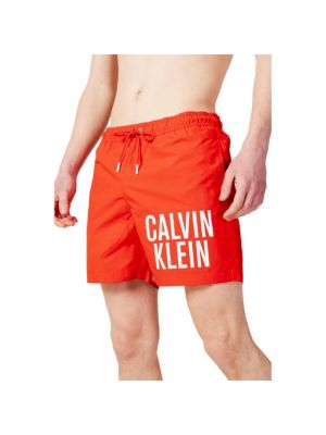 Szorty jeansowe Calvin Klein Jeans czerwone