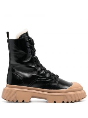 Ankle boots sznurowane koronkowe Hogan czarne