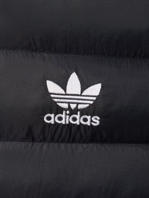 Пухено яке с качулка Adidas Originals черно