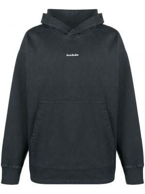 Raštuotas džemperis su gobtuvu oversize Acne Studios juoda
