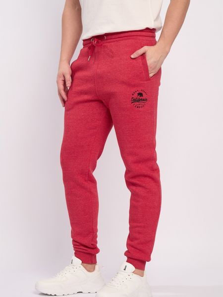 Хлопковые спортивные штаны с карманами Timeout красные