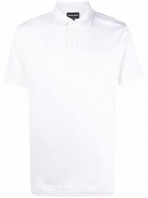 Копринена поло тениска Giorgio Armani бяло