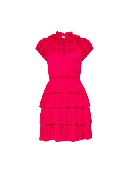 Sukienka mini plisowana Ulla Johnson różowa