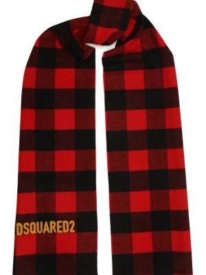 Шерстяной шарф Dsquared2 красный