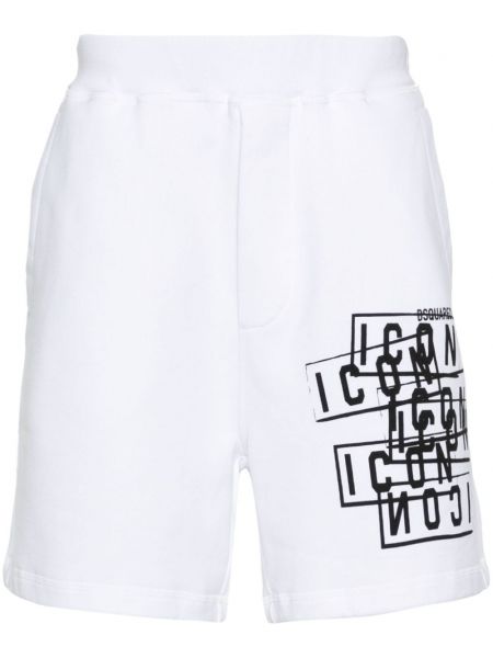 Shorts en coton Dsquared2 blanc