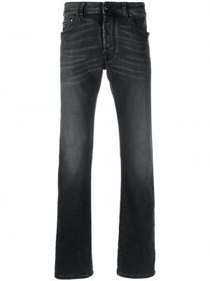 Straight fit džíny s nízkým pasem Jacob Cohen černé