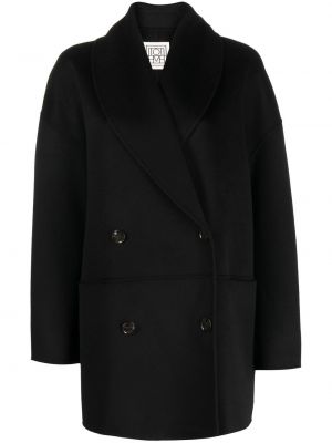 Gyapjú kabát Toteme fekete