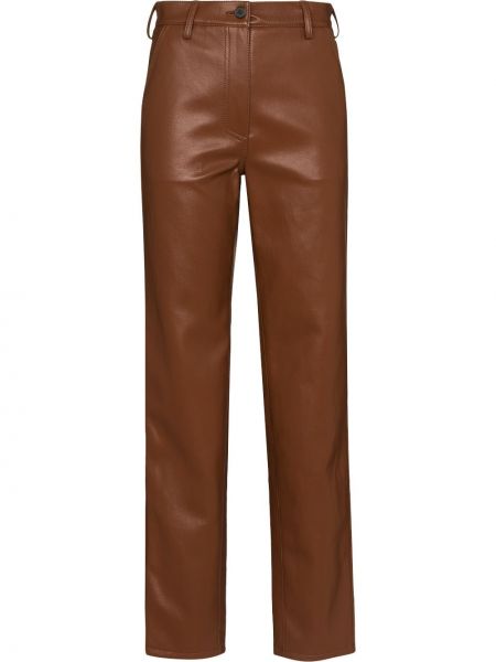 Pantalones rectos de cintura alta Lvir marrón