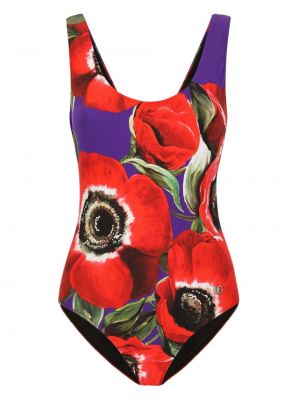 Raštuotas maudymosi kostiumėlis Dolce & Gabbana raudona