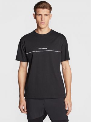 Laza szabású póló New Balance fekete