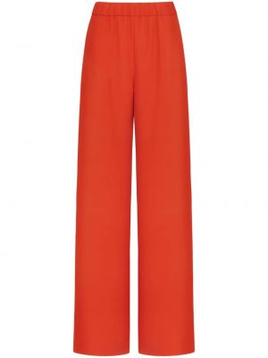 Svilene ravne hlače Valentino Garavani oranžna