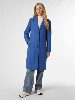 Płaszcz wełniany Selected Femme niebieski