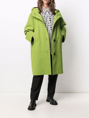 Abrigo con botones con capucha Nina Ricci verde