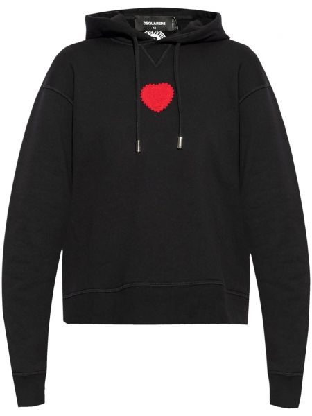 Pamučna dugi sweatshirt s uzorkom srca Dsquared2