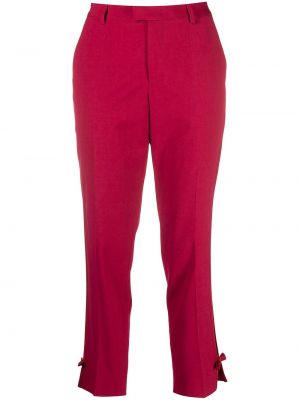 Pantalones rectos de cintura alta Red Valentino rojo