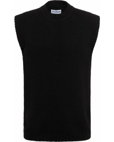 Плетен плетен пуловер без ръкави Han Kjøbenhavn черно