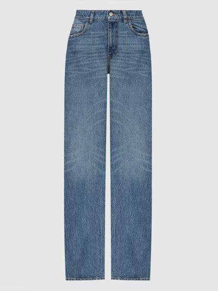 Прямі джинси з потертостями Coperni сині