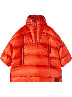Péřová bunda na zip Jil Sander červená