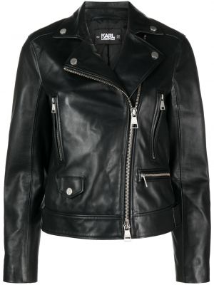 Kožna jakna Karl Lagerfeld crna