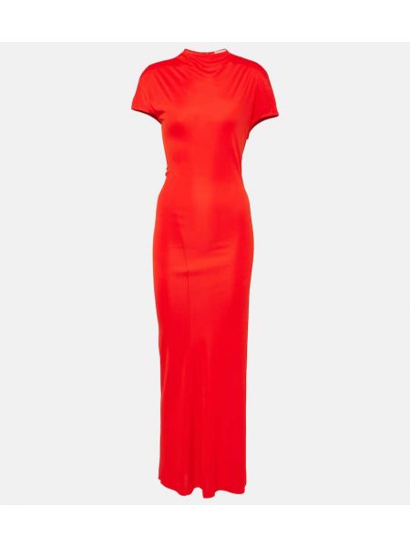 Sukienka długa z dżerseju Khaite czerwona