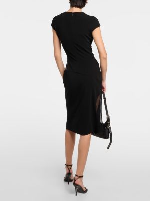 Robe mi-longue en tulle en crêpe Givenchy noir