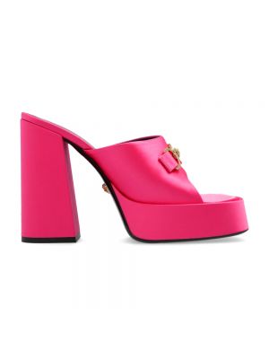 Chaussures de ville en satin à plateforme Versace rose