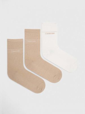 Чорапи Calvin Klein бежово