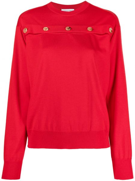Vlněný pulovr s knoflíky Bottega Veneta červený