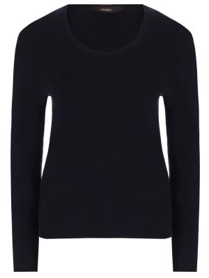 Шелковый шерстяной свитер Windsor черный