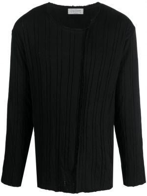 Асиметричен памучен пуловер Yohji Yamamoto черно