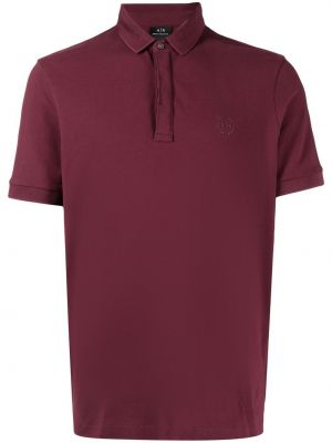 Brodert poloskjorte Armani Exchange rød